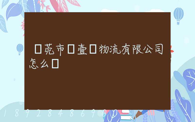 東莞市來壹來物流有限公司怎么樣